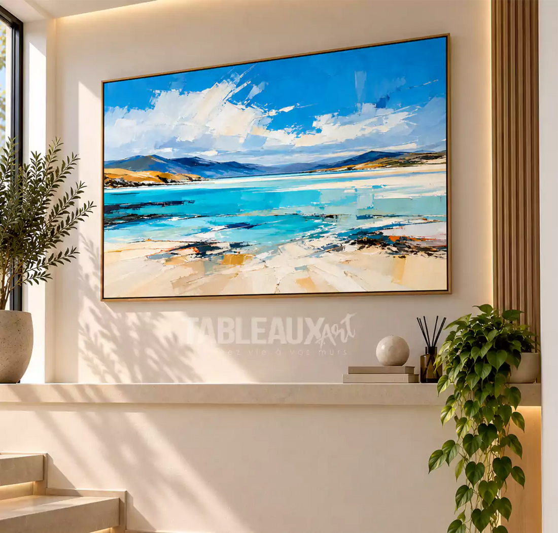 INFINI D’AZUR : Tableau paysage contemporain