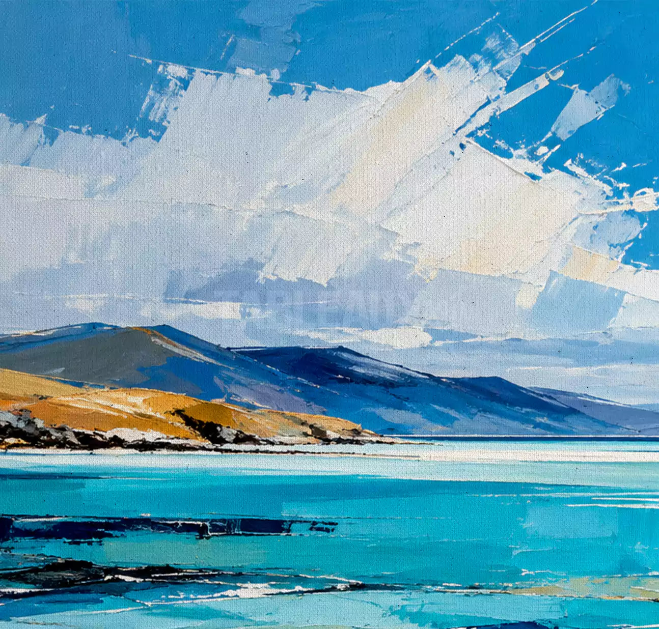 INFINI D’AZUR : Tableau paysage contemporain