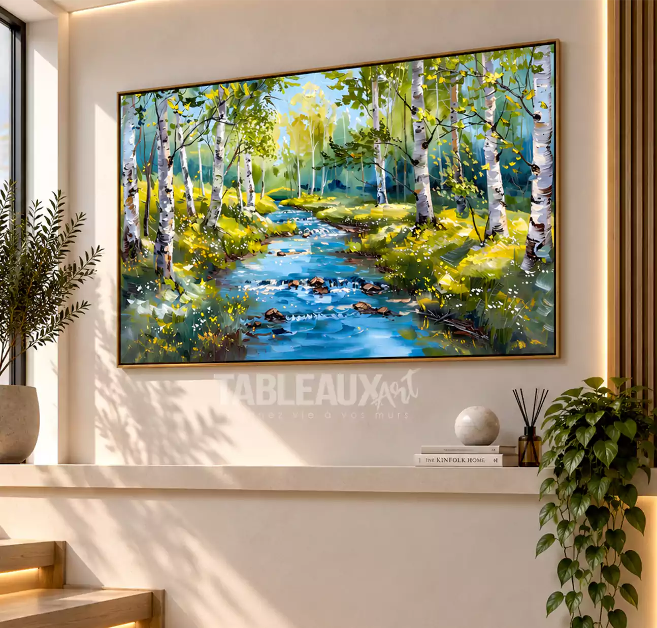 RIVIÈRE D’ÉMERAUDE : Tableau paysage contemporain
