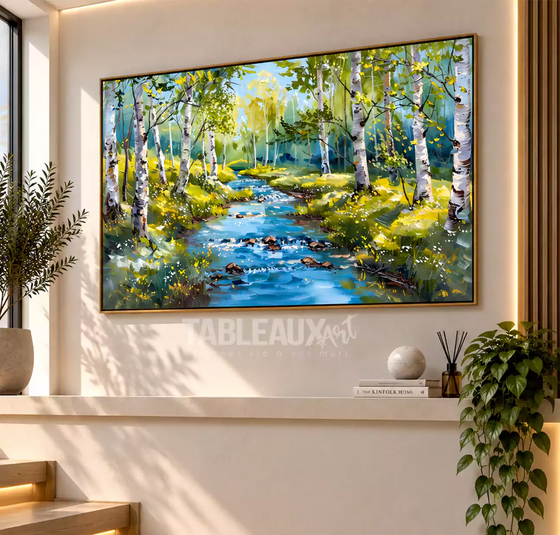 RIVIÈRE D’ÉMERAUDE : Tableau paysage contemporain