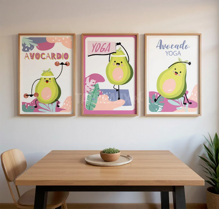 Triptyque de 3 Tableaux Décoratifs Minimalistes pour Cuisine