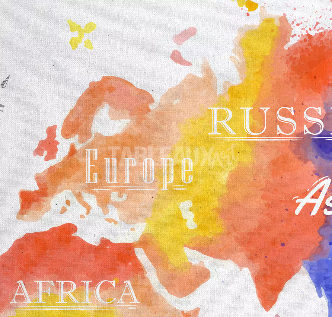 Carte du Monde - Tableaux Art