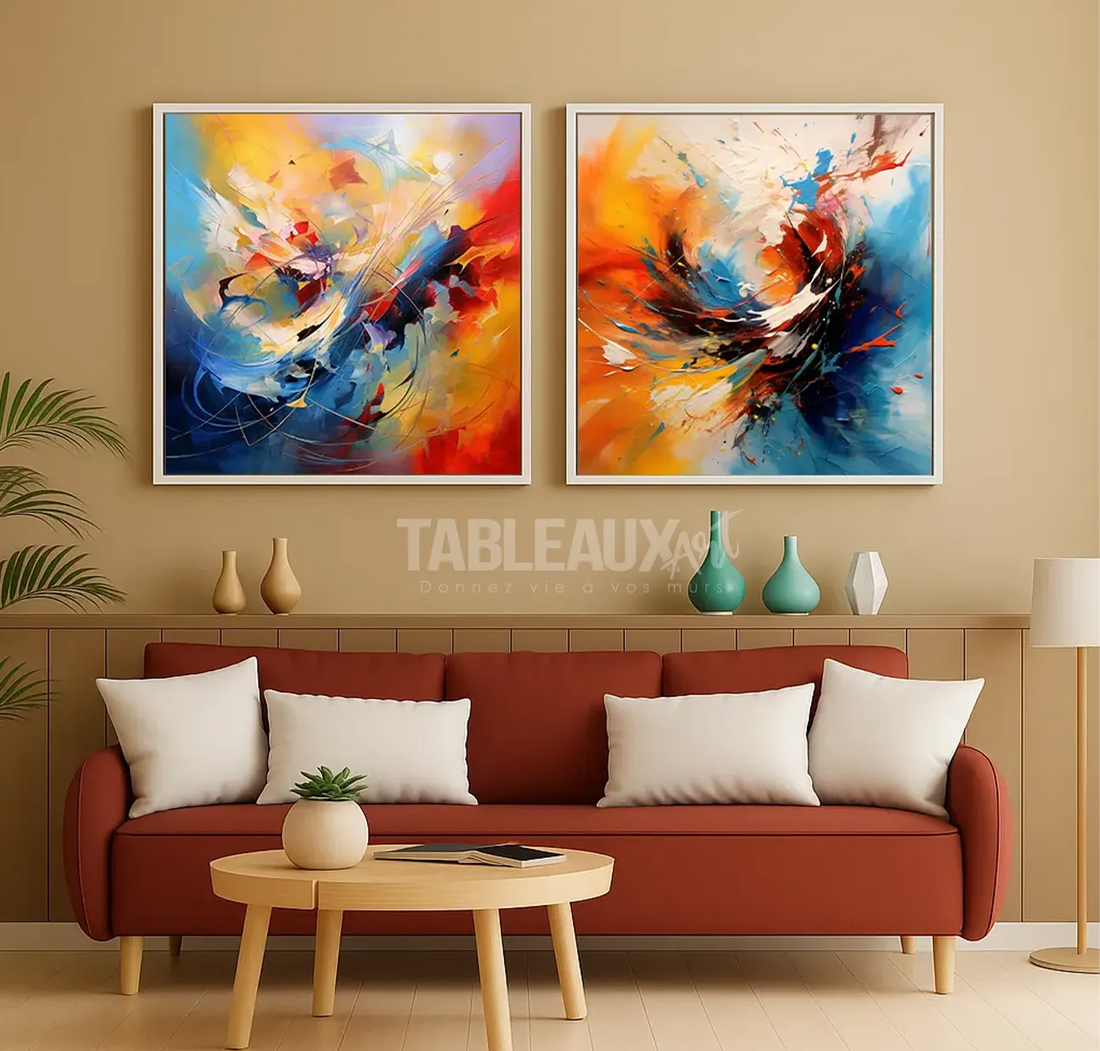 tableaux diptyque artistique décoratifs