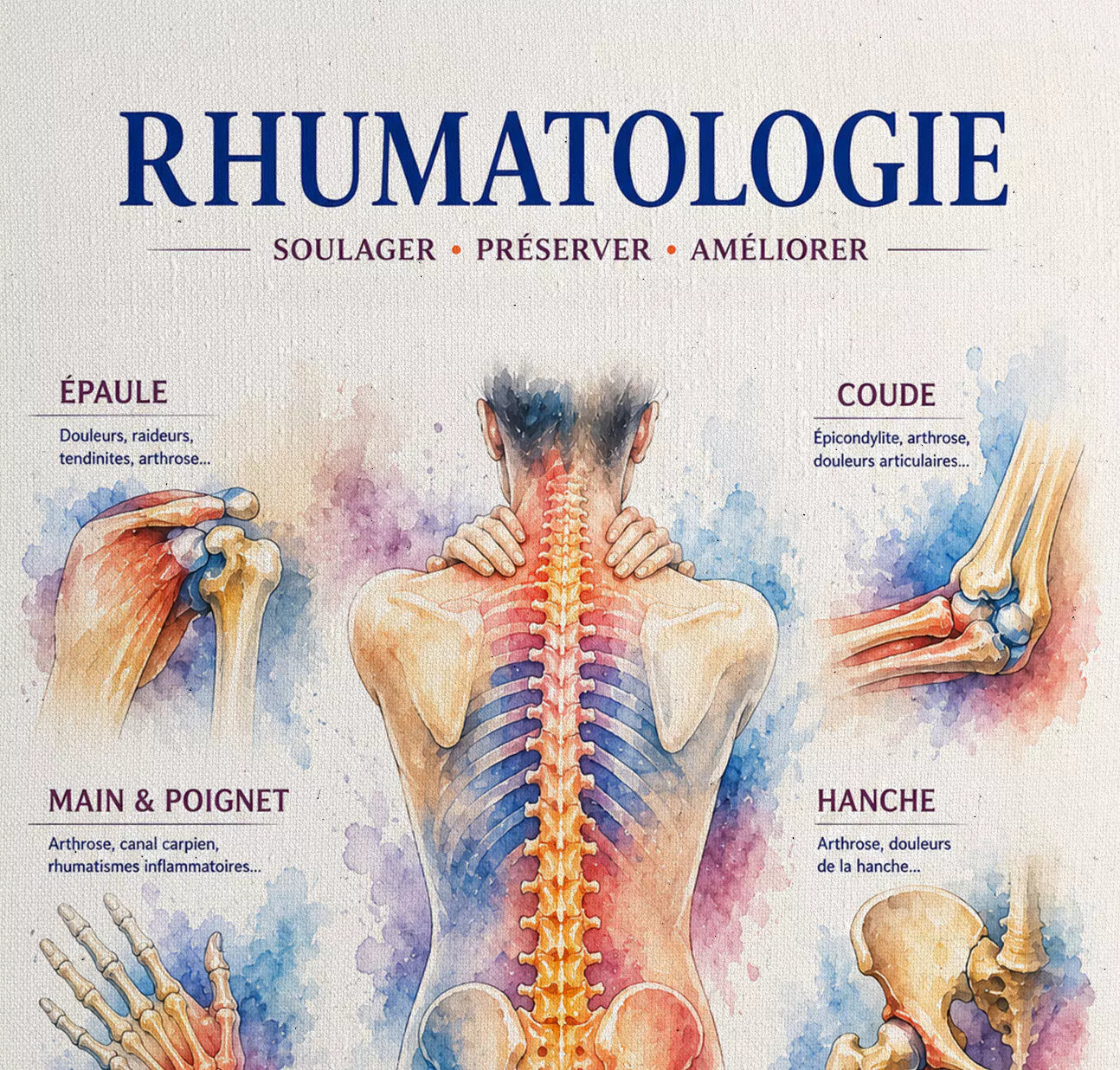 RHUMATOLOGIE : L'harmonie du mouvement - Tableau pour cabinet médical