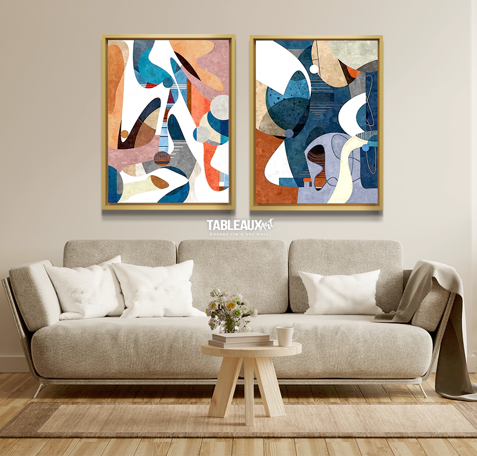 Duo Abstrait: tableau décoratif
