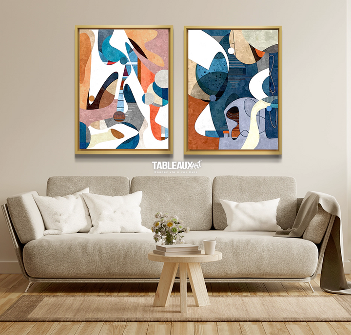 Duo Abstrait: tableau décoratif