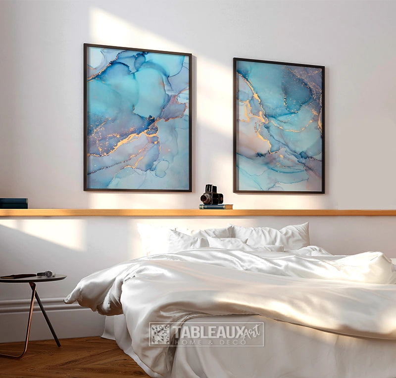 Écume : Art Abstrait Bleu - Tableaux Art