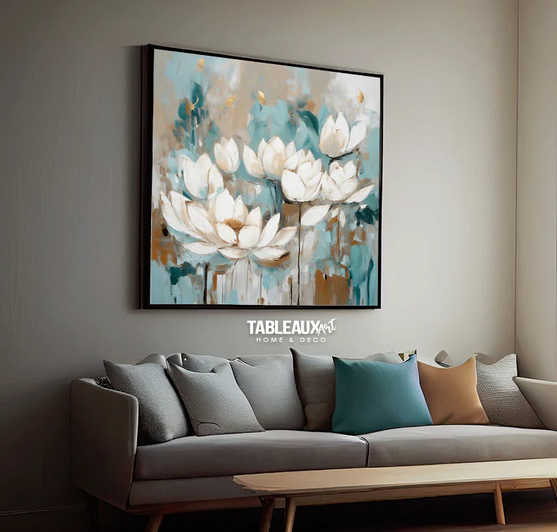 Lotus Pastel : tableau mural nature - Tableaux Art