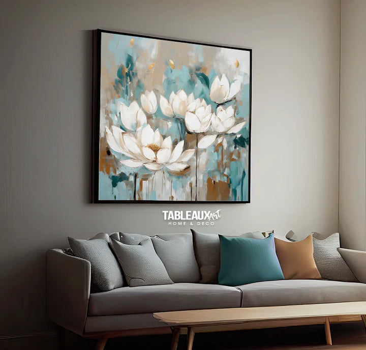 Lotus Pastel : tableau mural nature - Tableaux Art