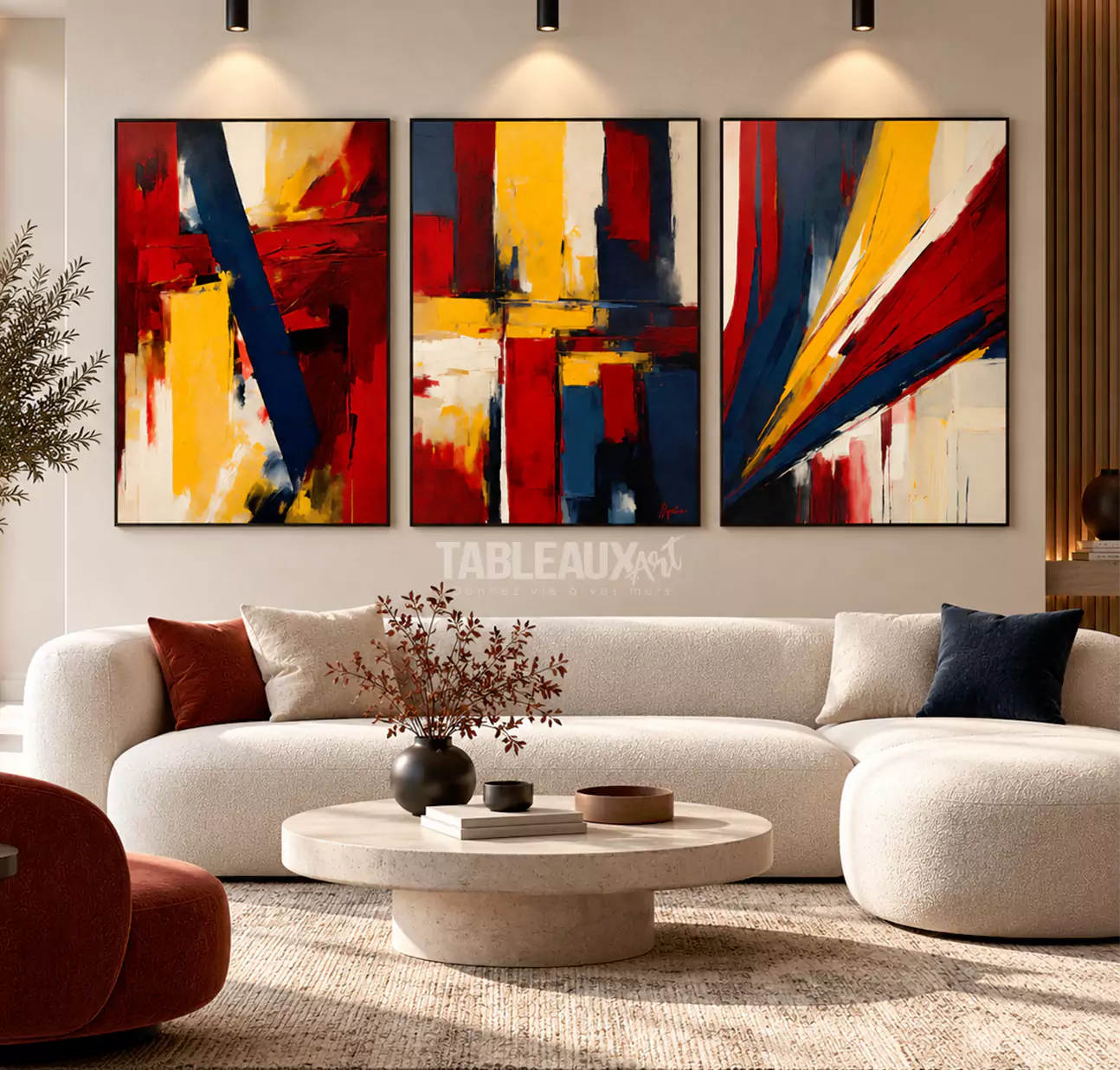 INCANDESCENCE : Triptyque abstrait contemporain