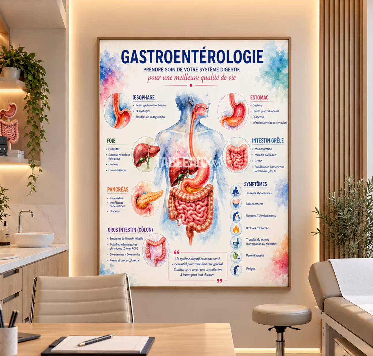 GASTROENTÉROLOGIE : Tableau pour cabinet médical