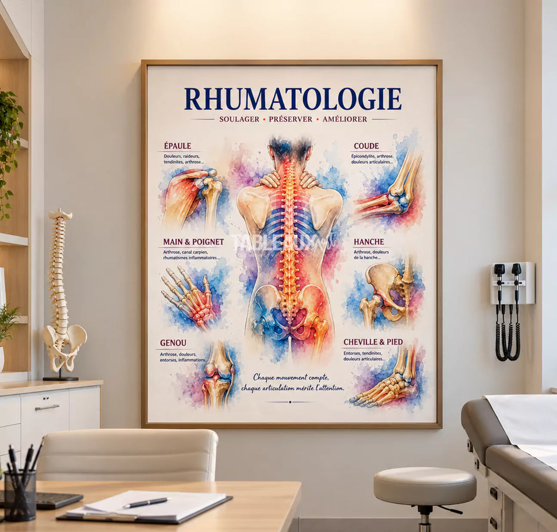 RHUMATOLOGIE : L'harmonie du mouvement - Tableau pour cabinet médical