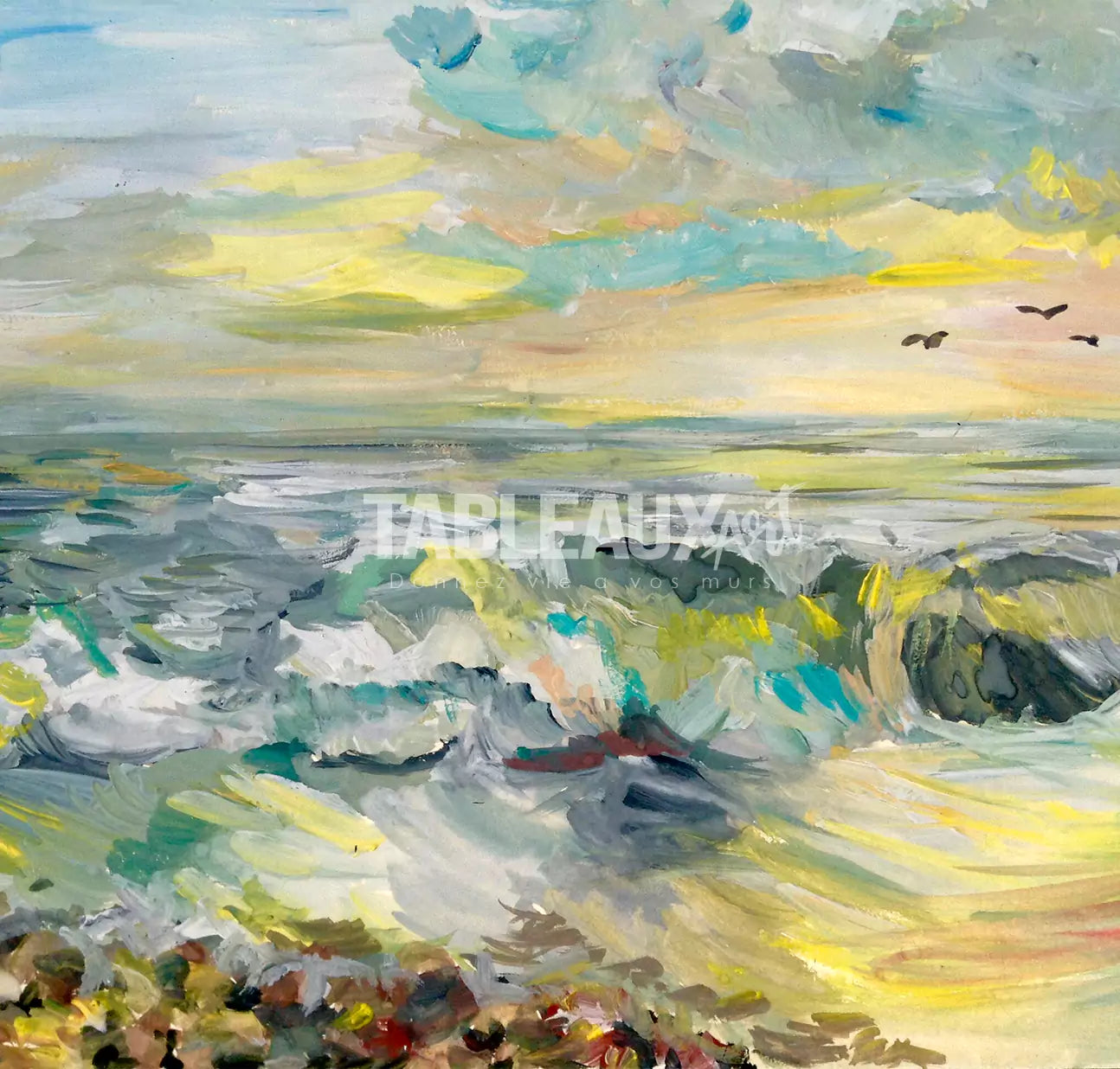 Yellow Sun set - Tableaux Art