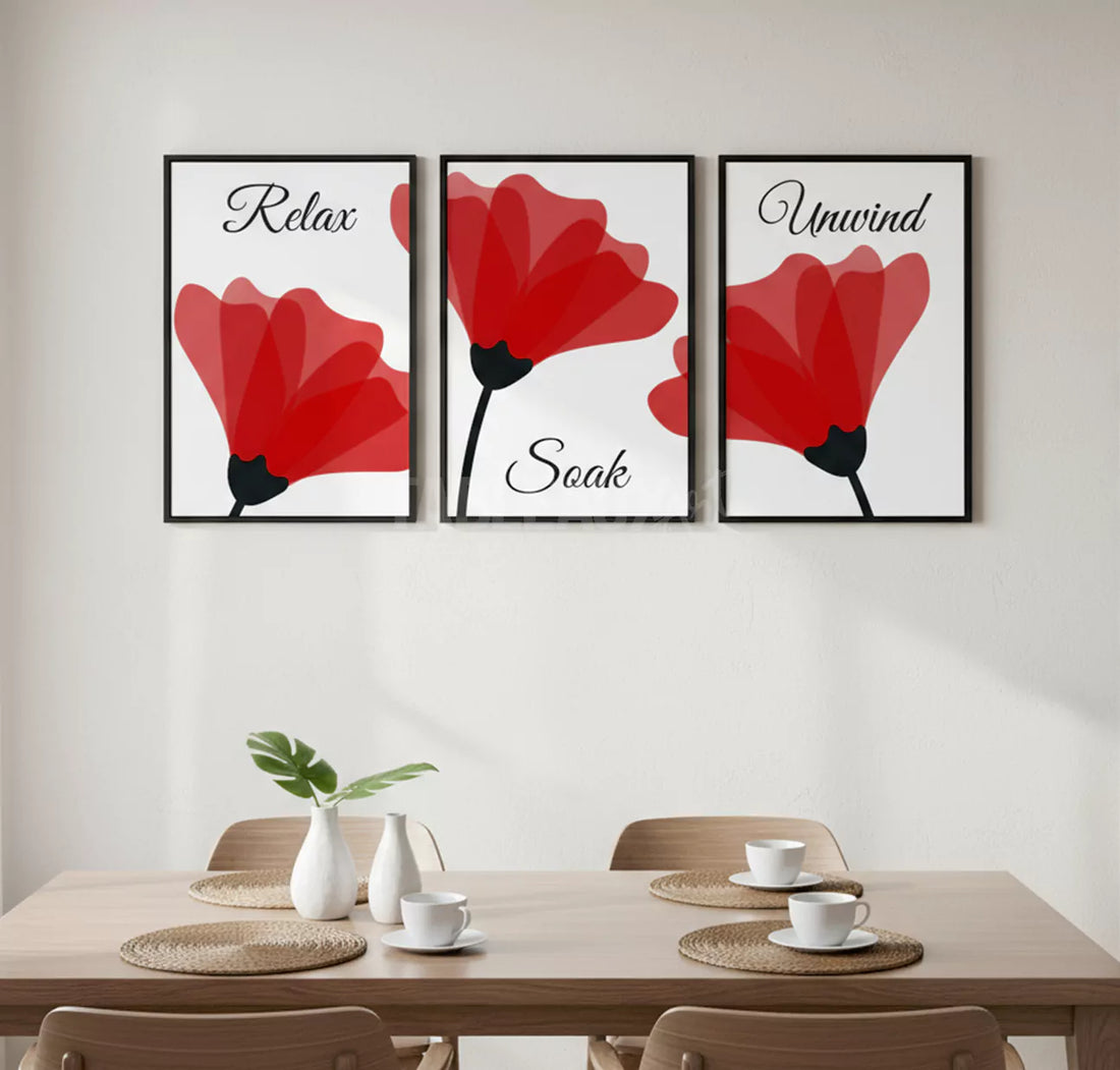 Triptyque de 3 Tableaux Décoratifs Naturels pour Cuisine