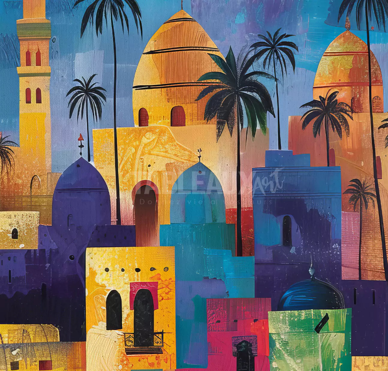 Village Arabesque : tableau artistique - Tableaux Art
