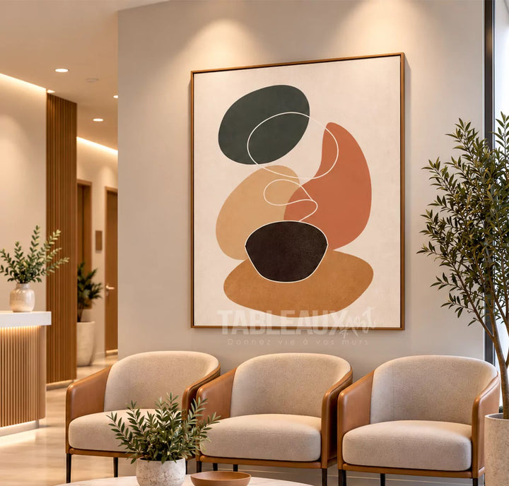TABLEAU ABSTRAIT MINIMALISTE — DÉCORATION POUR SALLE D’ATTENTE