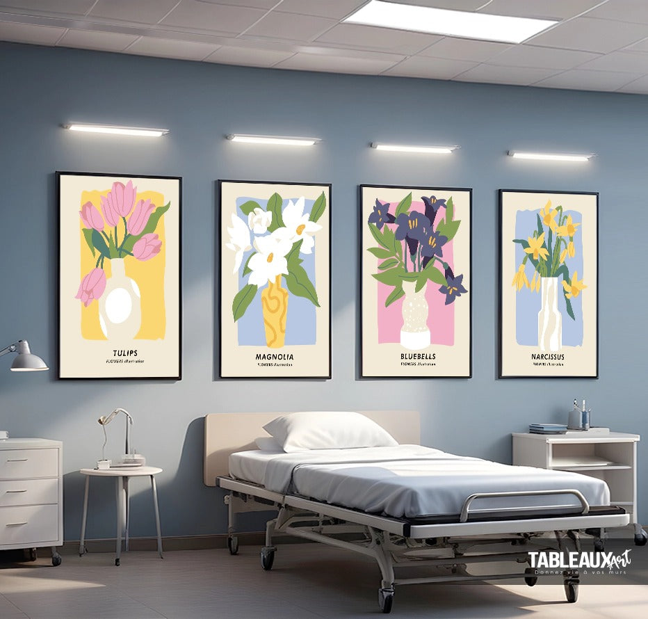 TABLEAUX FLORAUX MÉDICAUX — ART BOTANIQUE POUR CLINIQUES & CABINETS
