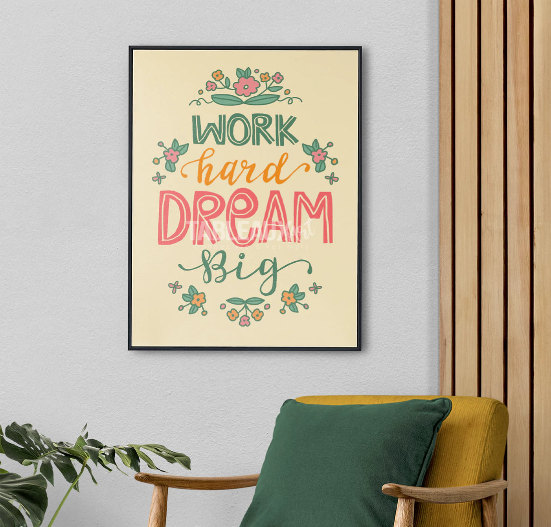 Work Hard : tableau artistique motivation - Tableaux Art