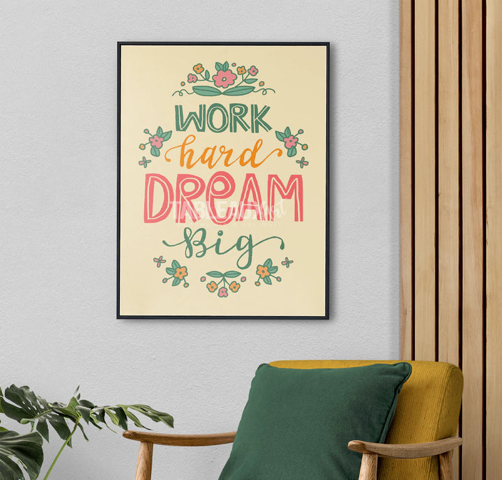 Work Hard : tableau artistique motivation - Tableaux Art