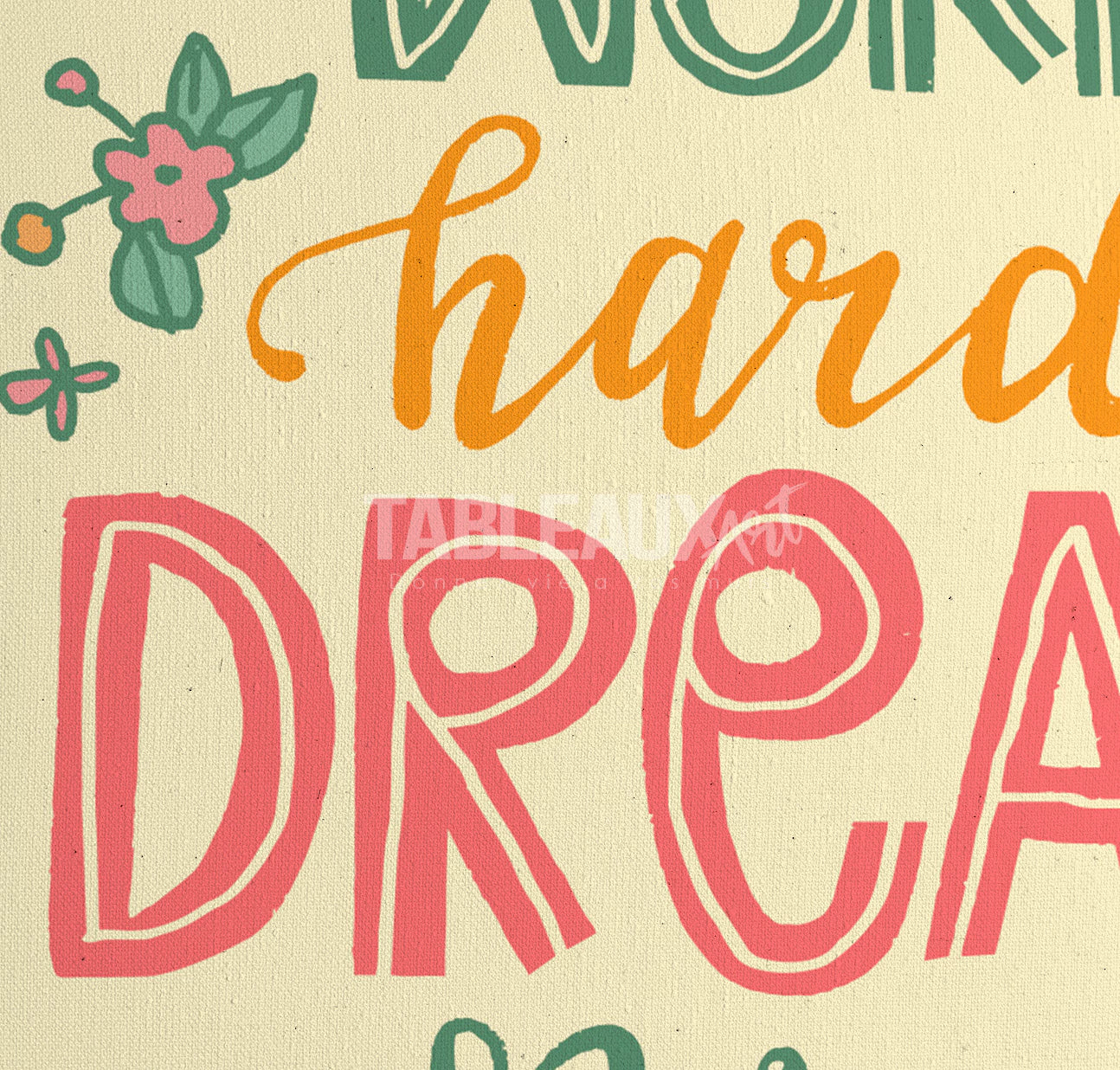 Work Hard : tableau artistique motivation - Tableaux Art