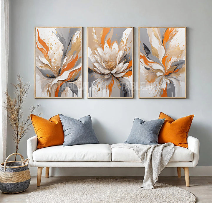 Zephyr : triptyque tableau floral - Tableaux Art