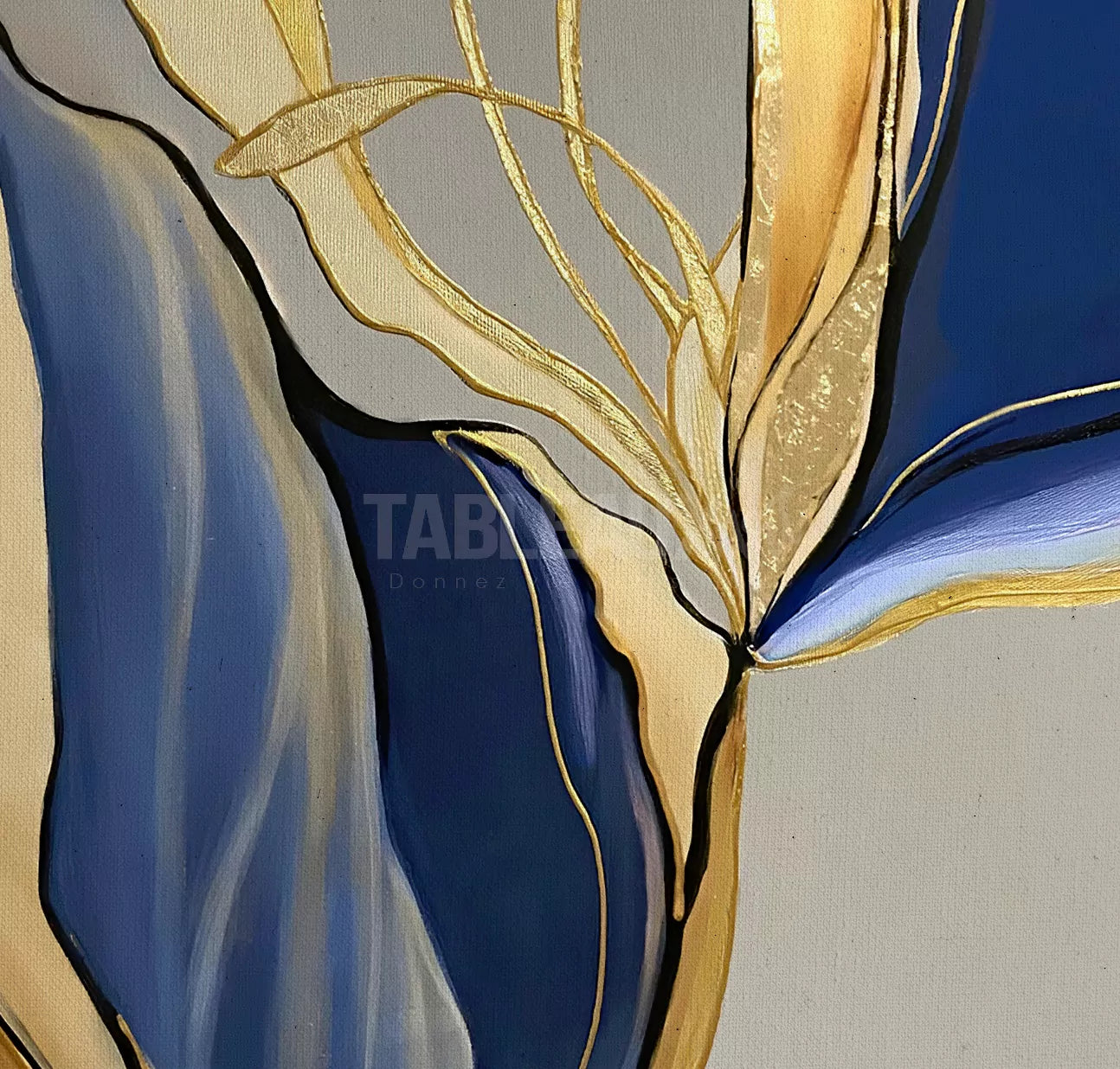 blue flower : tableau artistique abstrait - Tableaux Art