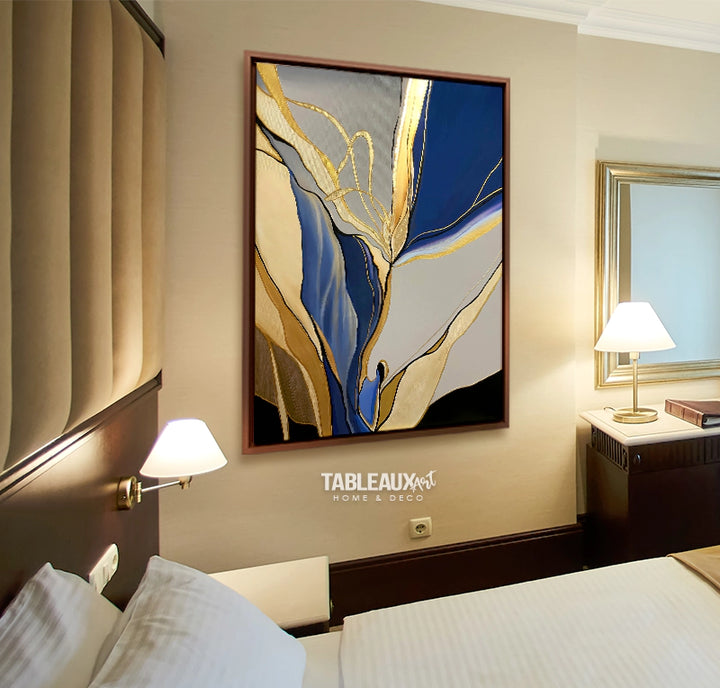 blue flower : tableau artistique abstrait - Tableaux Art